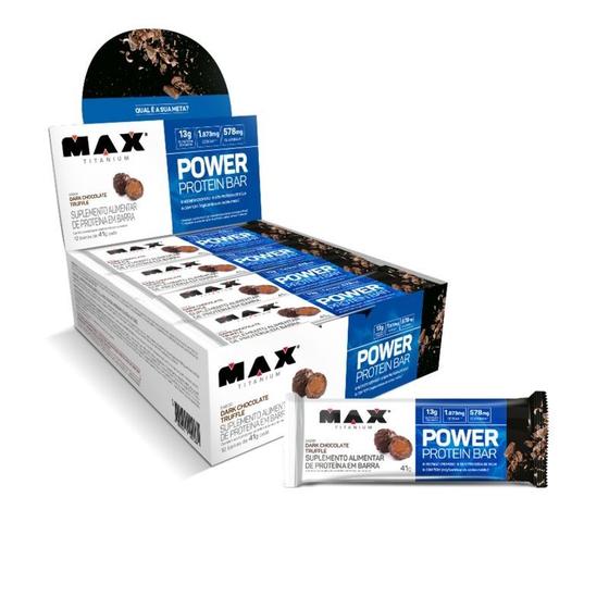 Imagem de Power Protein Bar Caixa com 12 Unidades (492g) - Sabor: Dark Chocolate Truffle