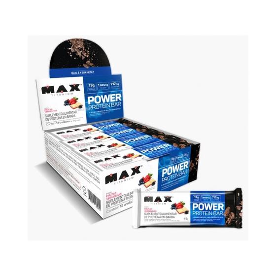 Imagem de Power Protein Bar Caixa com 12 Unidades (492g) - Sabor: Frutas Vermelhas