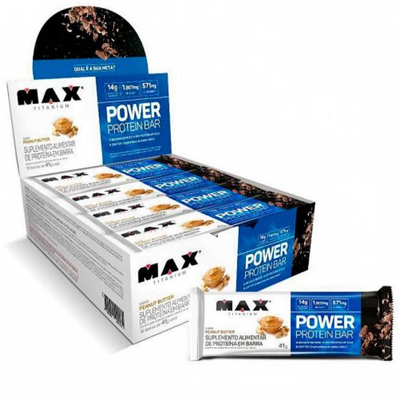 Imagem de Power Protein Bar (Caixa com 12 Unidades de 41g) - Max Titanium