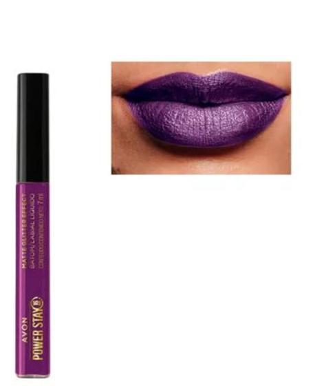 Imagem de Power Stay Matte Glitter Effect Batom Líquido 7 ml - Avon purpura deslumbrante