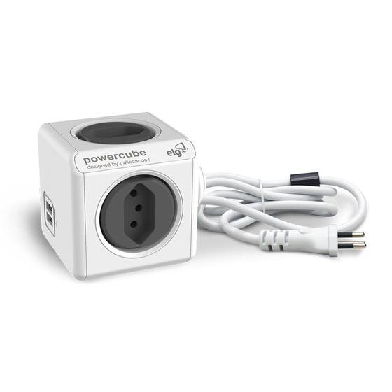 PowerCube Extended PWC-X4U/3m ELG Cinza 4 Tomadas + 2 USB com Cabo 3m Menor preço em PowerCube Extended PWC-X4U/3m ELG Cinza 4 Tomadas + 2 USB com Cabo 3m