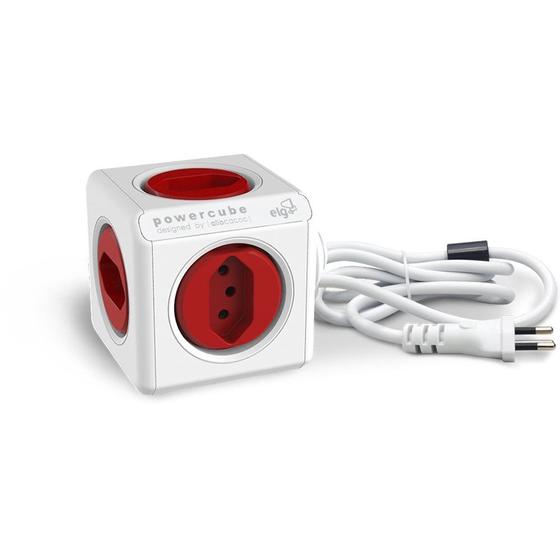 PowerCube Extended PWC-X5/3M ELG Vermelho 5 Tomadas com Cabo 3m Imagem de PowerCube Extended PWC-X5/3M ELG Vermelho 5 Tomadas com Cabo 3m