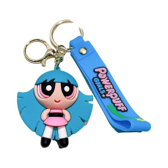 Imagem de Powerpuff Meninas Silicone Boneca Pingente Chaveiro Para Mulheres Homens Dos Desenhos Animados