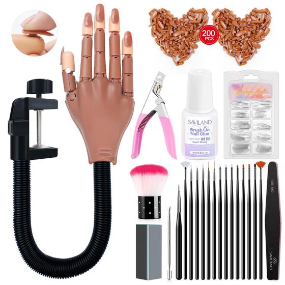 Imagem de Practice Hand SAVILAND para Unhas de Acrílico - com 200 Pontas
