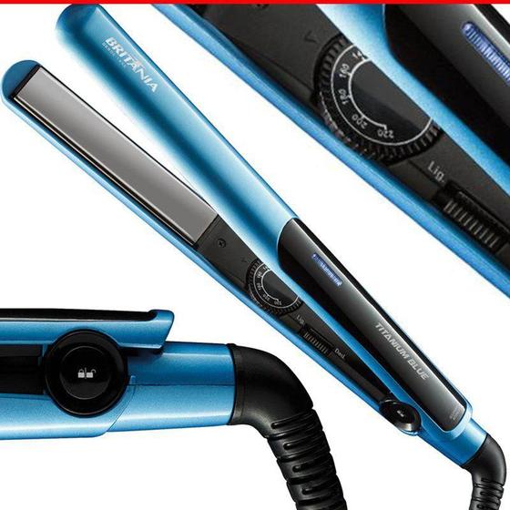 Prancha Chapinha Titanium Profissional Original Britânia Blue Menor preço em Prancha Chapinha Titanium Profissional Original Britânia Blue