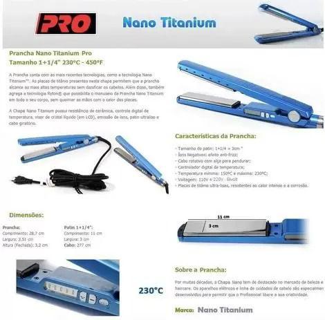 Prancha de Cabelo Babyliss Nano Titanium Tradicional 1¼" 450ºF (230ºC) - BABYLISS PRO Imagem de Prancha de Cabelo Babyliss Nano Titanium Tradicional 1¼" 450ºF (230ºC)