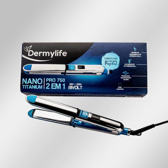 Imagem de Prancha Dermylife Titanium Pro750 - 2 em 1 - Original 