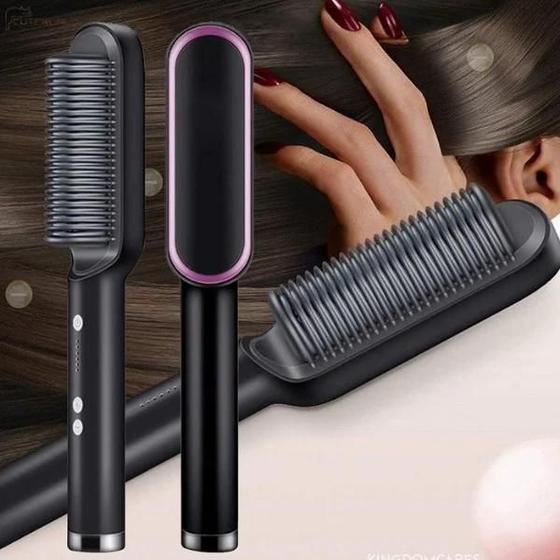 Prancha Escova Alisadora Com Pente Profissional Bivolt Menor preço em Prancha Escova Alisadora Com Pente Profissional Bivolt