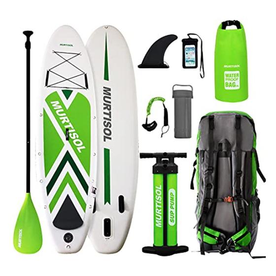 Prancha Surf Stand Up Paddle Inflavel com Bomba 10,6 Pes Verde