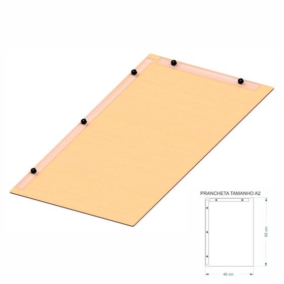 Imagem de Prancheta Desenho Técnico Arquitetura Engenharia Mdf Nat A2