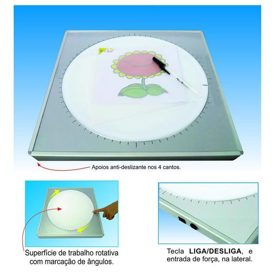 Imagem de Prancheta Led Grande para Animação bordas aluminio 53X53cm TRIDENT