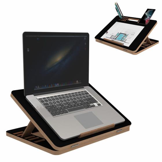 Imagem de Prancheta Multiuso Desenho Apoio Para Notebook Mdf Preto