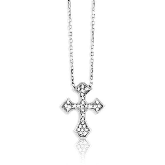 Imagem de Prata Esterlina CZ Cross Design Colar