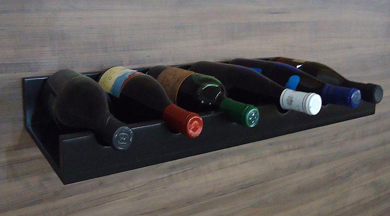 Prateleira Adega New Suporte Decorativo para Vinhos e Garrafas - Preto Laca Menor preço em Prateleira Adega New Suporte Decorativo para Vinhos e Garrafas - Preto Laca
