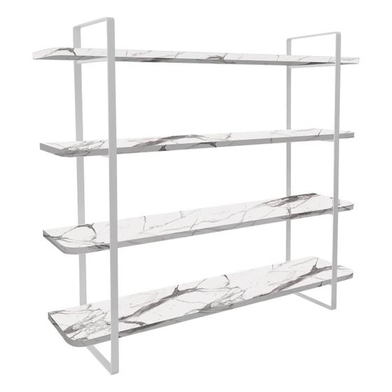 Imagem de Prateleira Arnad Modelo Industrial para Decoração 100x20 cm Branco/Vulcano