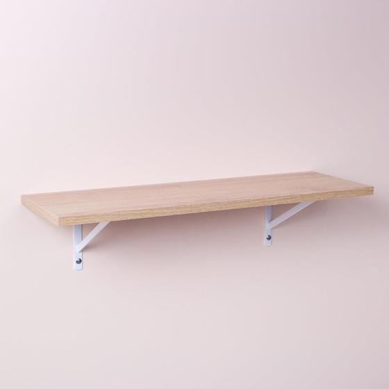 Prateleira Cor Carvalho (madeira) 60 X 25cm em MDP Com Suporte Mão Francesa - Crie Fácil Menor preço em Prateleira Cor Carvalho (madeira) 60 X 25cm em MDP Com Suporte Mão Francesa - Crie Fácil