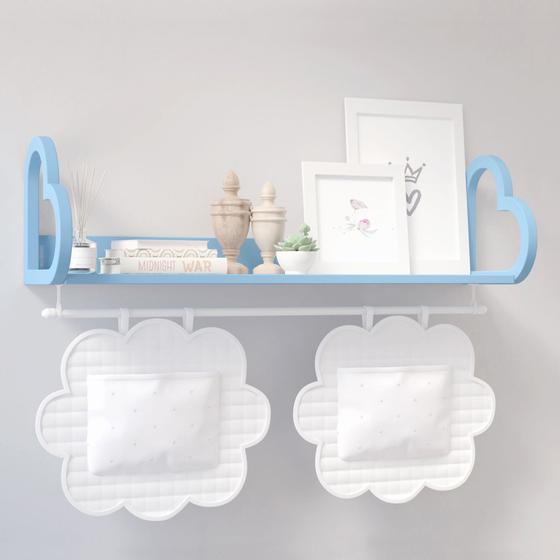 Imagem de Prateleira coração porta fraldas com vãrio - em MDF - 60cm - Várias Cores