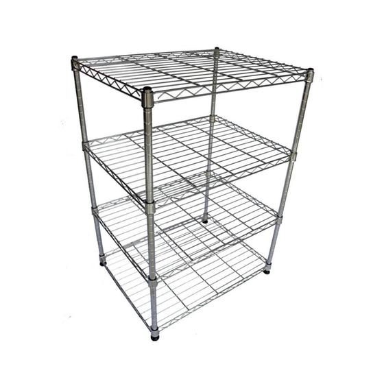 Prateleira De Aço Cromado Com 4 Andares Organizadora Ajustável 48x60x85 Menor preço em Prateleira De Aço Cromado Com 4 Andares Organizadora Ajustável 48x60x85