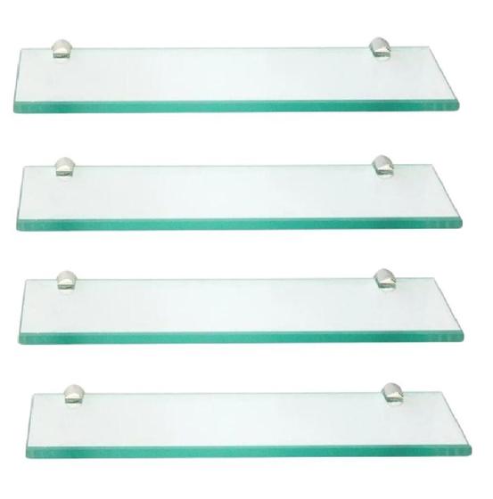 Prateleira de vidro decorativa 40 x 10 kit com 4 unidades Menor preço em Prateleira de vidro decorativa 40 x 10 kit com 4 unidades