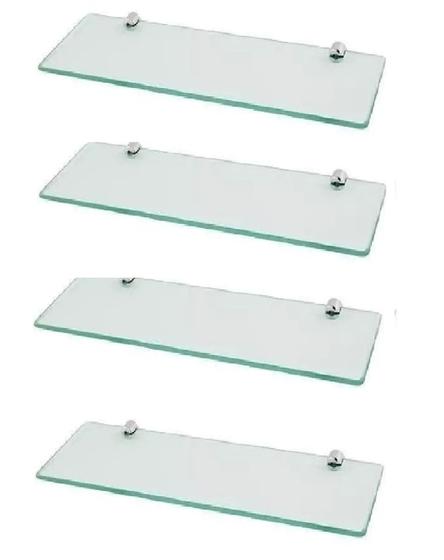 Imagem de Prateleira de vidro decorativa 50 x 10 kit com 4 unidades - Sonharte