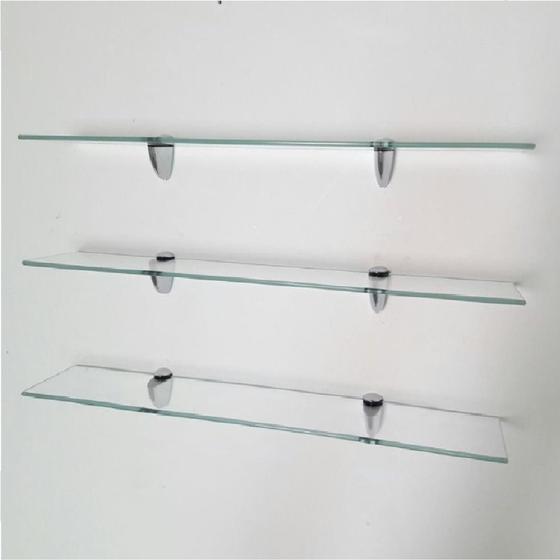 Prateleira de vidro decorativa 60x15 Bico Tucano Kit com 3 unidades - sonharte Menor preço em Prateleira de vidro decorativa 60x15 Bico Tucano Kit com 3 unidades - sonharte