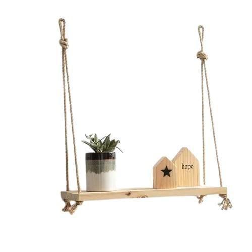 Imagem de Prateleira Decorativa Com Cordas Madeira Maciça 50Cm