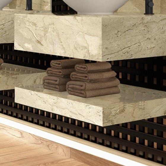 Prateleira em Porcelanato Técnico Polido para Banheiro 60cm Max Blu Menor preço em Prateleira em Porcelanato Técnico Polido para Banheiro 60cm Max Blu