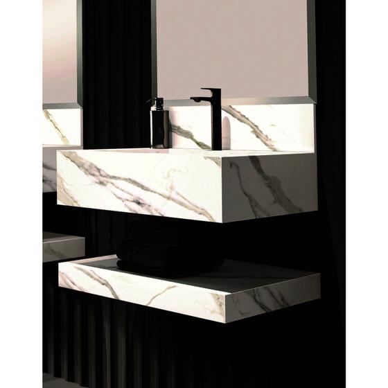 Imagem de Prateleira em Porcelanato Técnico Polido para Banheiro 60x48,5cm Max Blu Lavatórios
