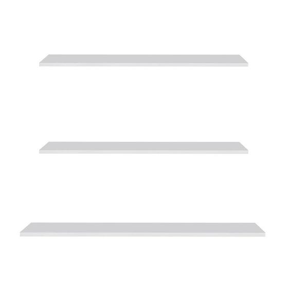 Imagem de Prateleira Flutuante Para Banheiro Kit 3 Com Suporte Invisível Cp2 Yara Branco - Lumil