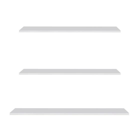 Imagem de Prateleira Flutuante Para Lavanderia Kit 3 com Suporte Invisível CP2 Yara Branco - Lumil