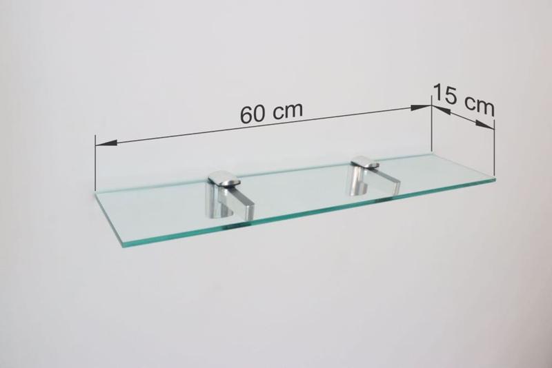 Imagem de Prateleira Grande Vidro Incolor Cozinha Quarto Sala Banheiro 60x15