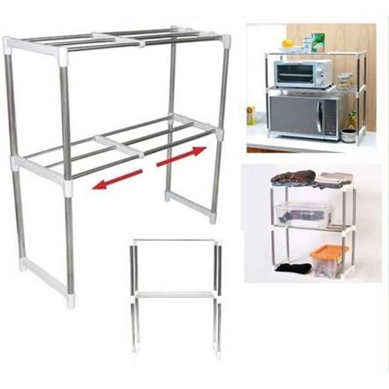 Prateleira multifuncional ajustavel estante de cozinha quarto banheiro rack telescopica Menor preço em Prateleira multifuncional ajustavel estante de cozinha quarto banheiro rack telescopica