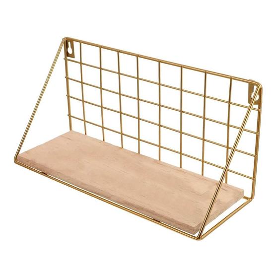 Prateleira Nicho De Parede Aramado Dourado Decoração Para Ambientes Menor preço em Prateleira Nicho De Parede Aramado Dourado Decoração Para Ambientes