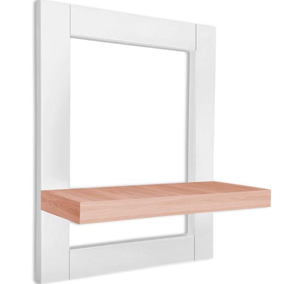 Prateleira Nicho de Parede Quadro Decorativo Évora em MDP - Branca e Jade Menor preço em Prateleira Nicho de Parede Quadro Decorativo Évora em MDP - Branca e Jade