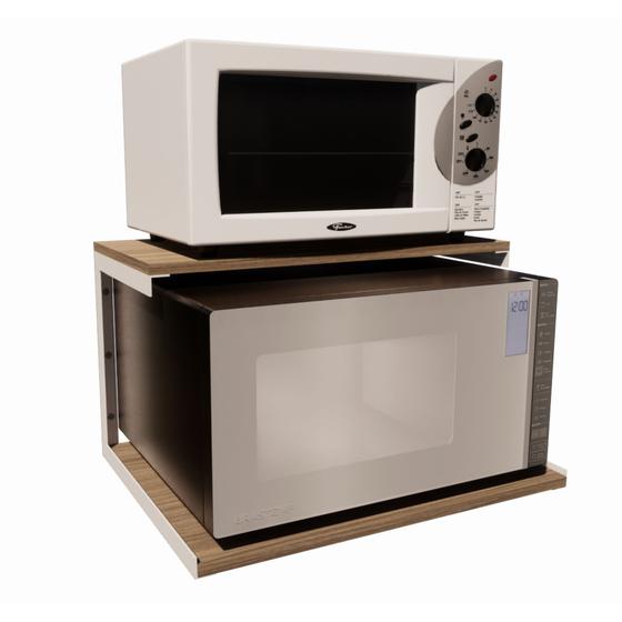 Imagem de Prateleira Nicho Forno Eletrico Microondas Dupla 60cm Branco