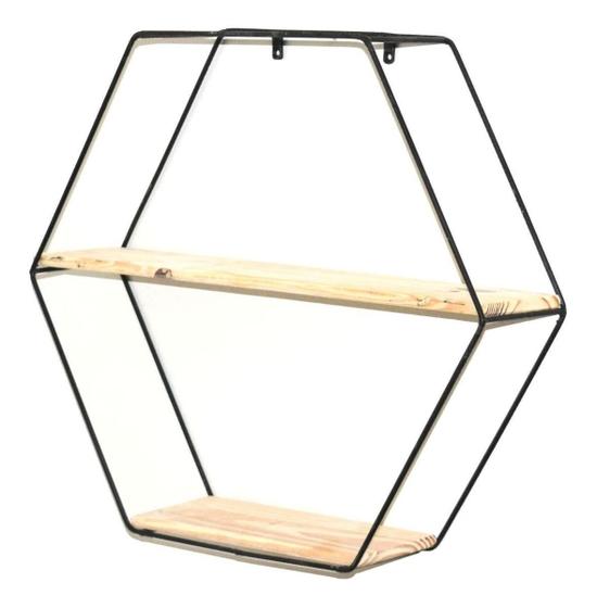 Imagem de Prateleira Nicho Hexagonal Estilo 45X10X40Cm Pinus/Pt