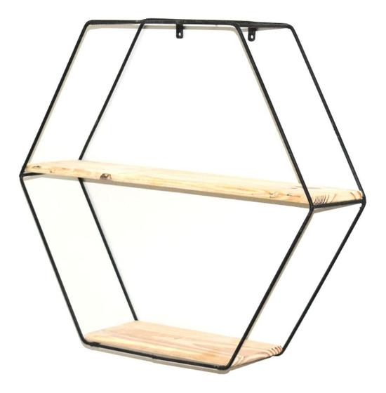 Imagem de Prateleira Nicho Hexagonal Estilo 45x10x40CM PINUS/PT