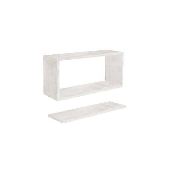 Imagem de Prateleira Nicho Modulo Retangular Branco Amadeirada 2un