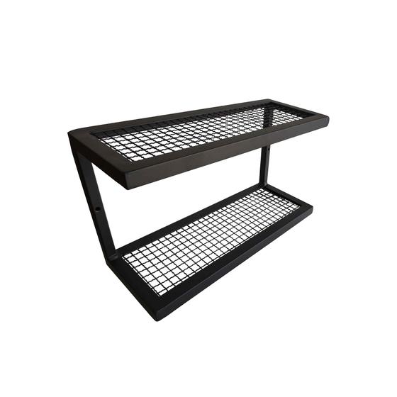Prateleira Nicho Organizador Duplo em Metal com Telinha + 3 Ganchos Utensílios de Cozinha Menor preço em Prateleira Nicho Organizador Duplo em Metal com Telinha + 3 Ganchos Utensílios de Cozinha