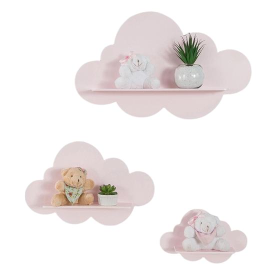 Imagem de Prateleira Nuvem Trio de Nicho Para Quarto de Bebe Decoração Varias Cores