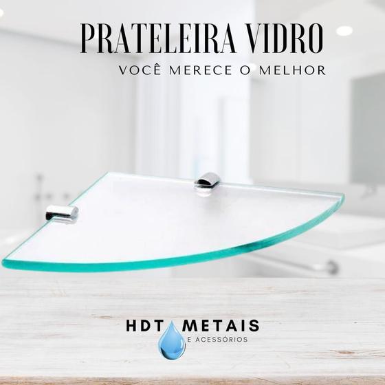 Prateleira / Organizadora Canto Vidro Temperado Banheiro Menor preço em Prateleira / Organizadora Canto Vidro Temperado Banheiro
