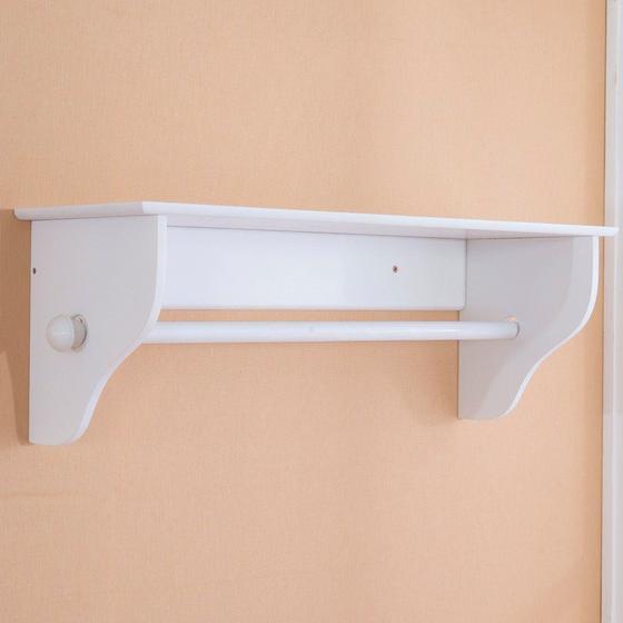 Imagem de Prateleira Porta Fraldas Varão Branca MDF 60 CM