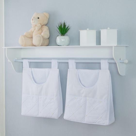 Prateleira Porta Fraldas Varão Quarto De Bebê - Mdf Menor preço em Prateleira Porta Fraldas Varão Quarto De Bebê - Mdf