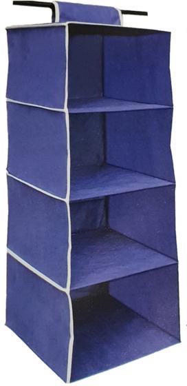 Imagem de Prateleira Sapateira Dobrável Tnt Organizador Closet 4 Nicho Cor: Azul