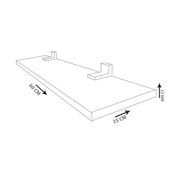 Imagem de Prateleira Simples 60x15 Em Mdf Madeirado F031