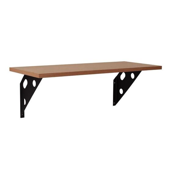 Imagem de Prateleira Tramontina Elite em Madeira Pinus com Acabamento Amêndoa e Suporte Metálico 1200x250x15 mm