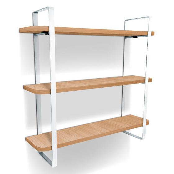 Prateleira Tripla Nicho Hone Modelo Industrial Decoração Casa 60x15 Branca/Jade Menor preço em Prateleira Tripla Nicho Hone Modelo Industrial Decoração Casa 60x15 Branca/Jade