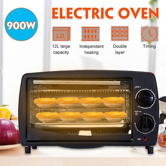 Imagem de Prateleiras Forno 900W 220V 12L Doméstico Elétrico Multifunctiona