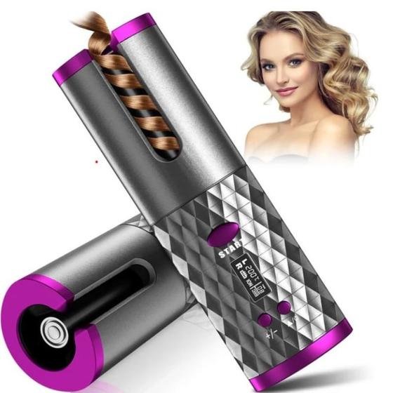Imagem de Prático modelador de cabelo automático recarregável para criar cachos e ondas bonitas sem esforço