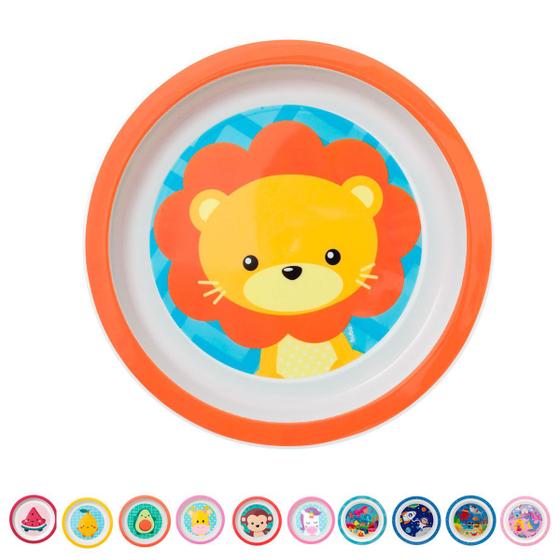 Imagem de Pratinho Infantil Raso Animal Fun e Frutti para Micro-Ondas Buba